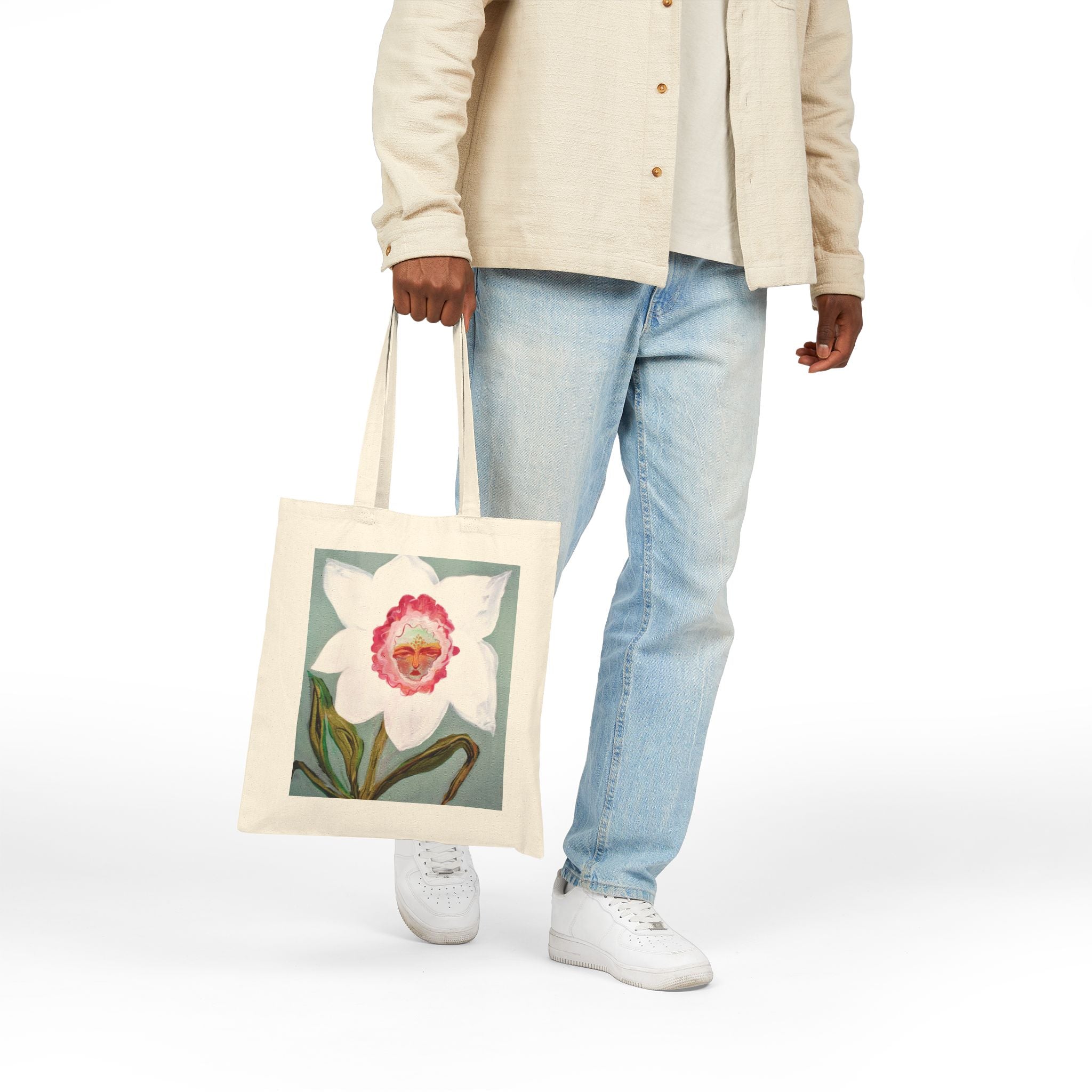 "Face of Spring" Cotton Canvas Tote Bag