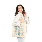 "Blue Crayon" Cotton Canvas Tote Bag