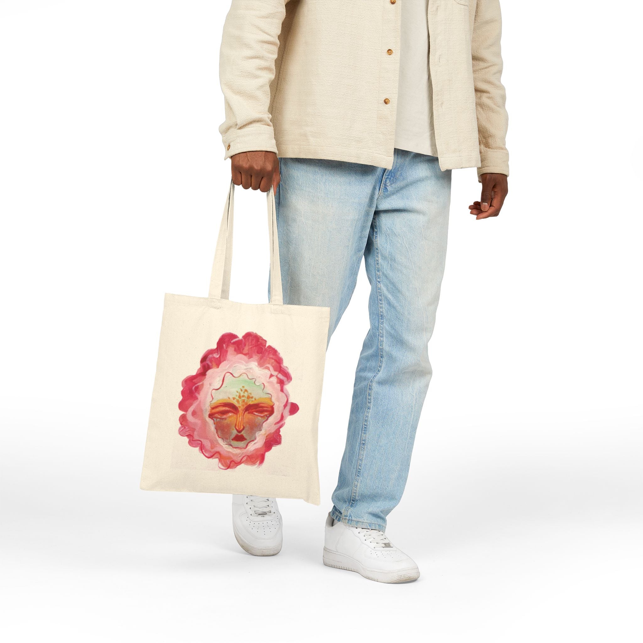 "Face of Spring" Cotton Canvas Tote Bag