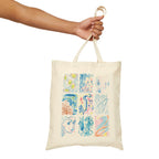 "Blue Crayon" Cotton Canvas Tote Bag