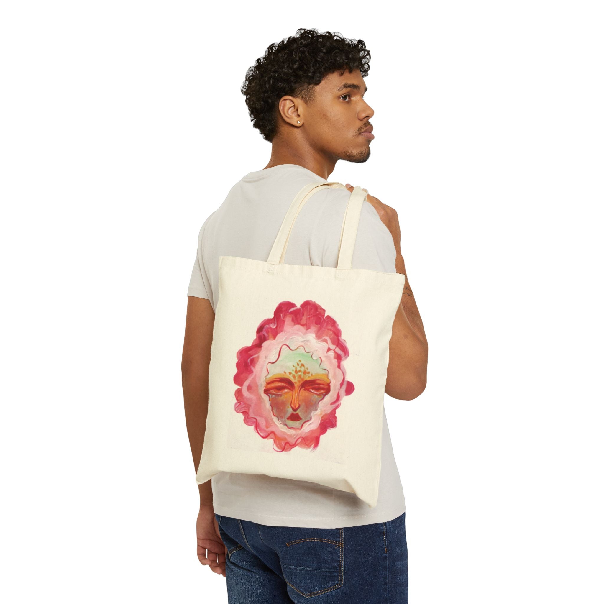 "Face of Spring" Cotton Canvas Tote Bag