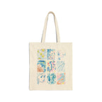 "Blue Crayon" Cotton Canvas Tote Bag