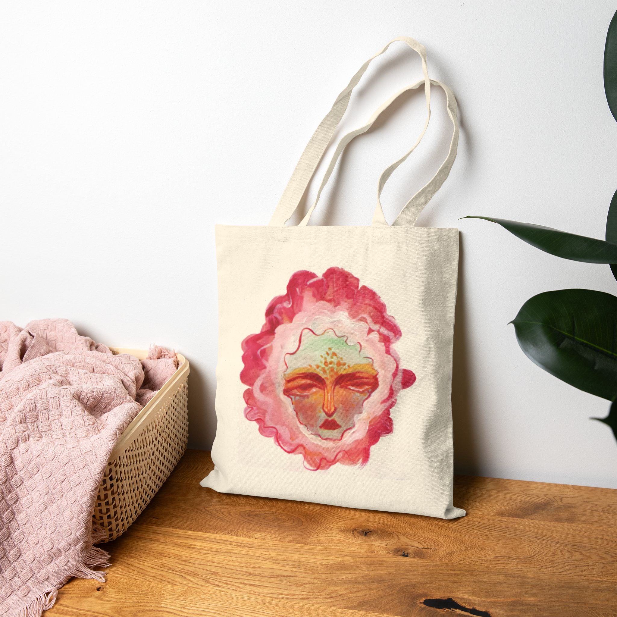 "Face of Spring" Cotton Canvas Tote Bag