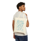 "Blue Crayon" Cotton Canvas Tote Bag